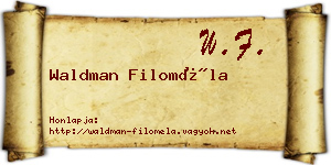 Waldman Filoméla névjegykártya